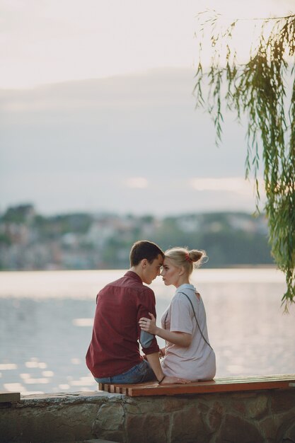 couple near river