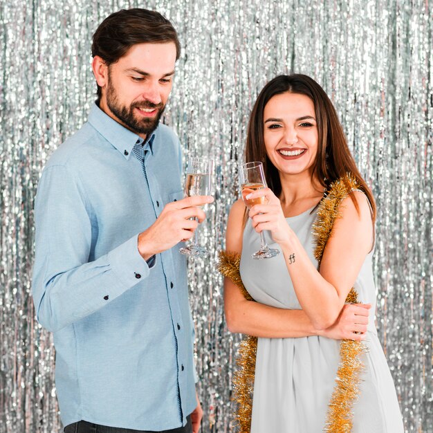 Couple at a new year party