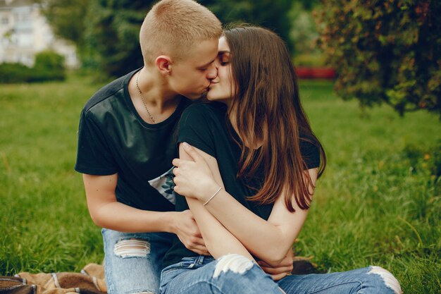 Couple in a park