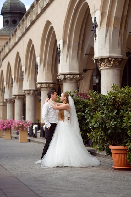 結婚式の日のカップル写真撮影