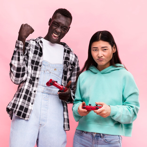 Couple playing video games