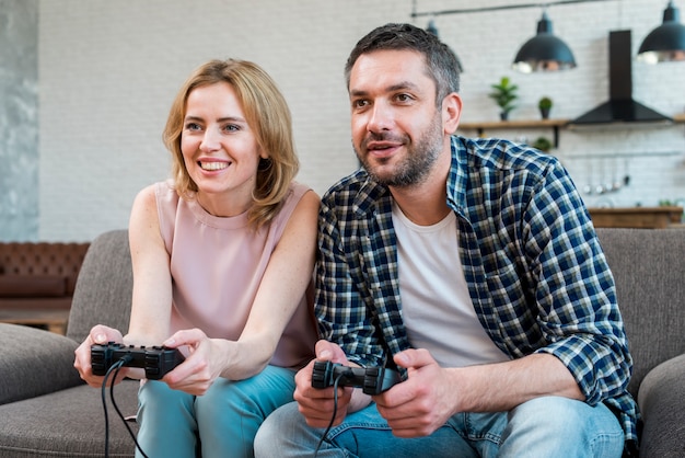 Couple playing