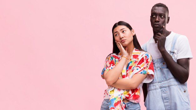 Couple posing in studio