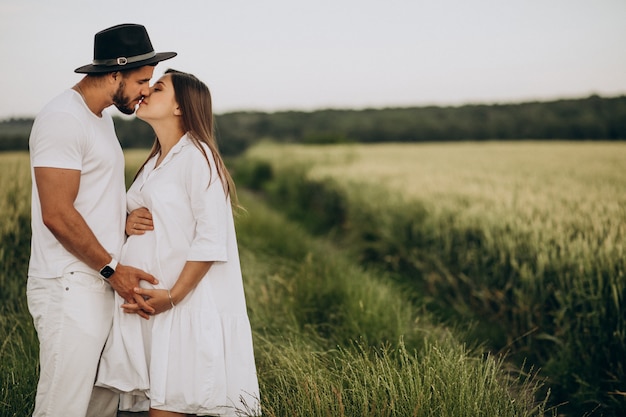 Free photo couple pregnant, waiting for a baby