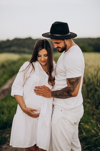 Couple pregnant, waiting for a baby