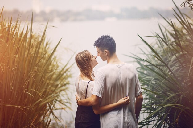 couple in the rain