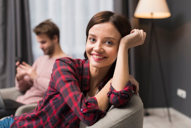 Couple relaxing at home