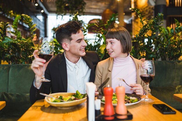 Couple in restaurant