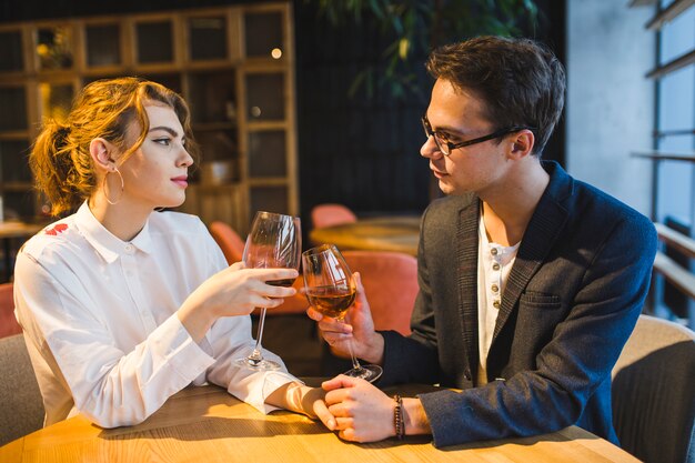 Couple in restaurant