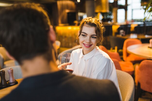 Couple in restaurant