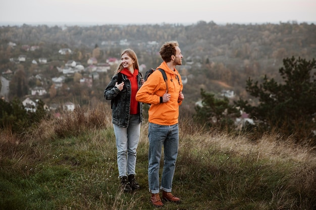 Couple on a road trip in nature