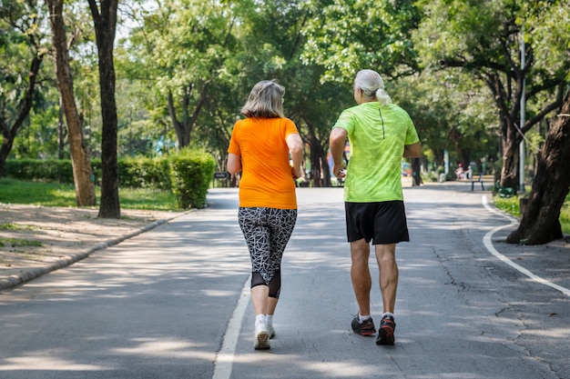 Couple running together in a race