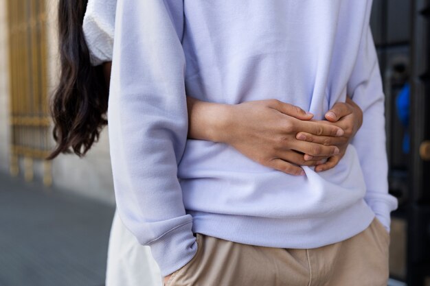 Couple sharing tender public intimacy moments