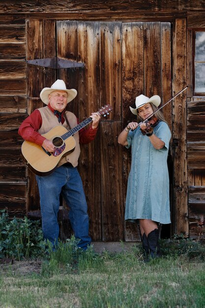 Couple singing together country music