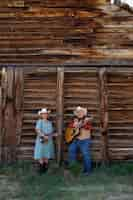 Free photo couple singing together country music