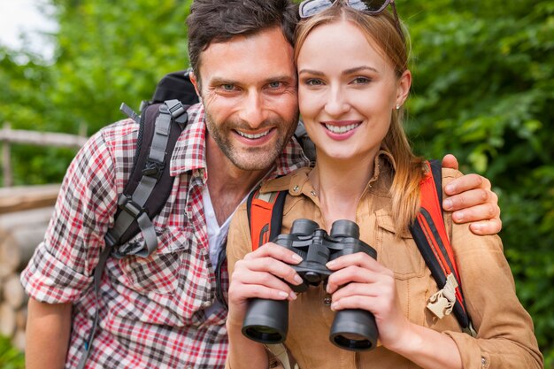 Couple spending time in the mountains