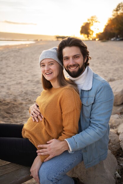 Couple on their family trip