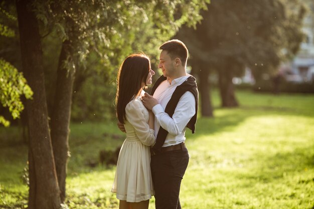 Couple together in the park