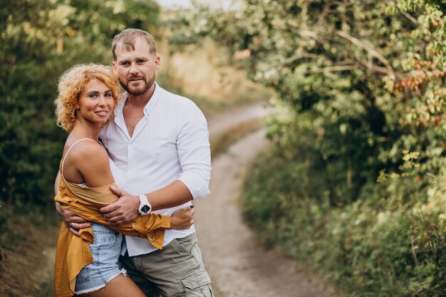 Couple together in a park