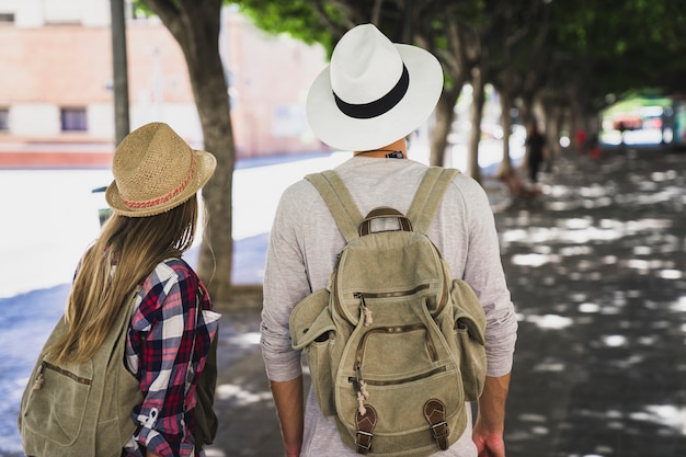 Couple of tourists on the way