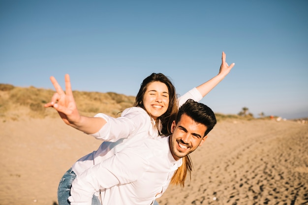 Couple walking on the beach