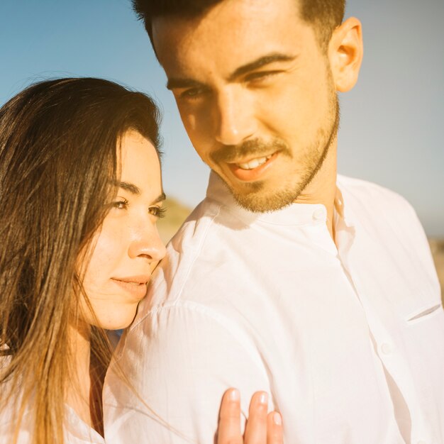 Couple walking on the beach