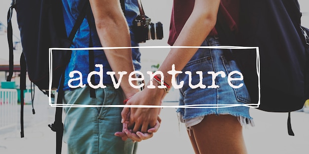 Free photo couple wander travel together word