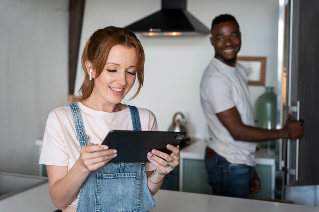 Couple watching a movie on streaming service