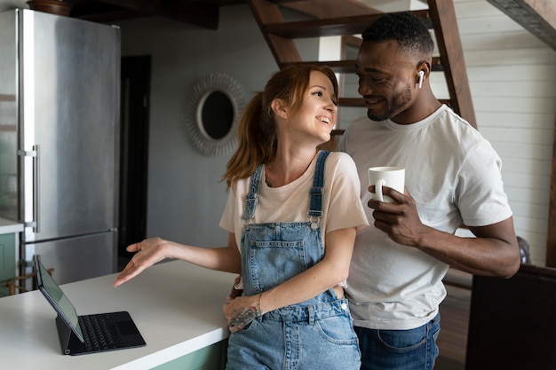 Couple watching a movie on streaming service