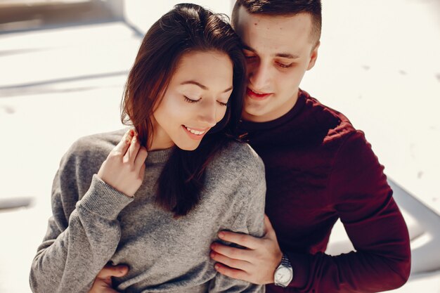 Couple in a winter park