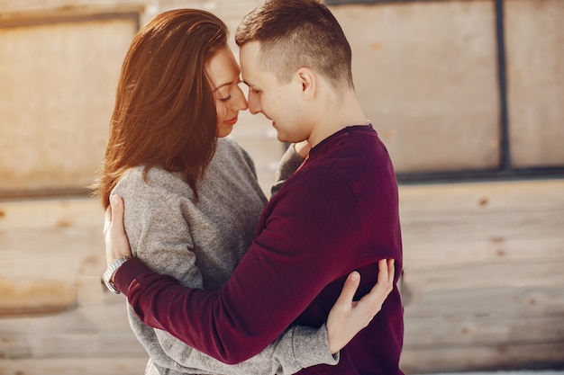 Couple in a winter park