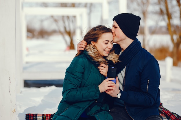 couple in a winter