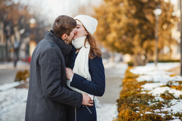 Couple in a winter