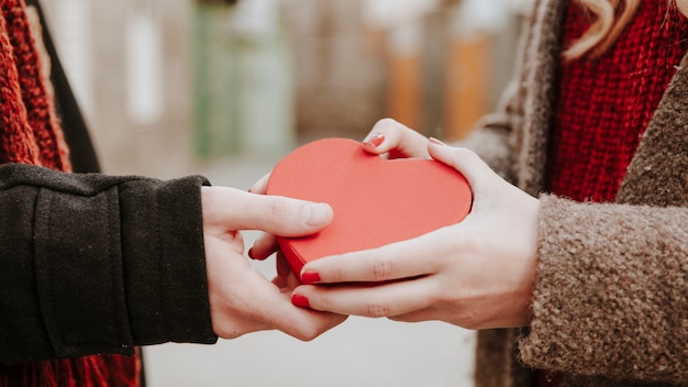 Couple with heart box