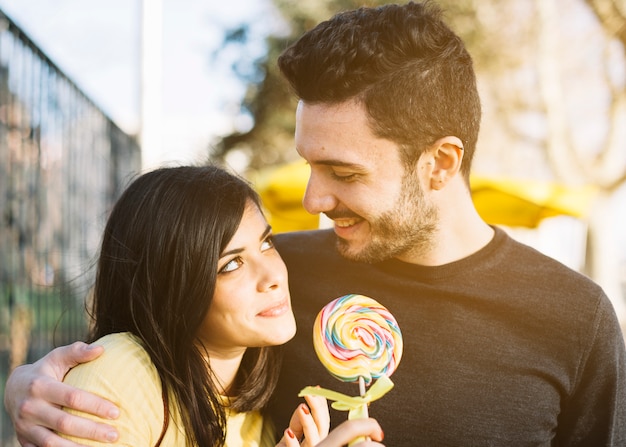 Couple with lollipop