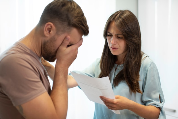 Free photo couple with person suffering from std