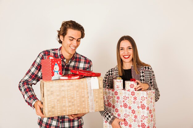 Couple with presents