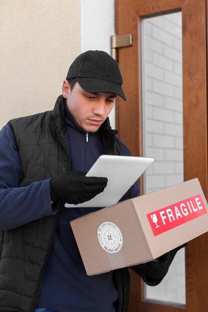 Courier doing jobs logistics