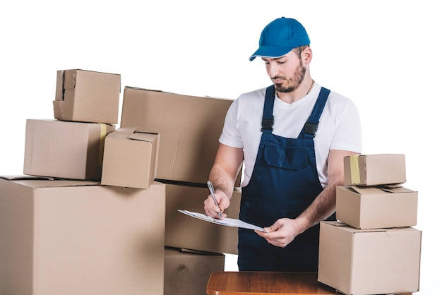 Courier signing for parcels