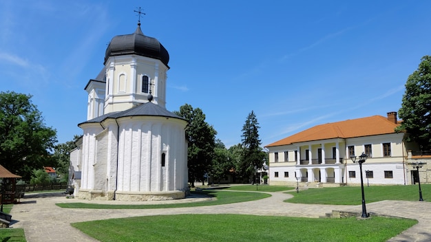 Courtyard of the monastery in a park