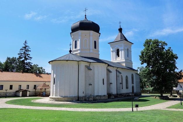 Free photo courtyard of the monastery in a park