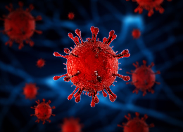 Covid-19new coronavirus, viral disease outbreak, 3d illustration