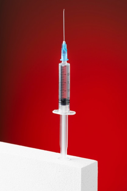 Covid still life with vaccine