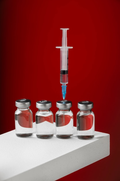 Covid still life with vaccine