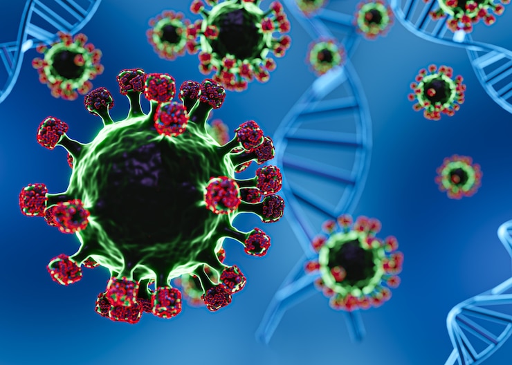 Free Photo covid virus 3d modeling