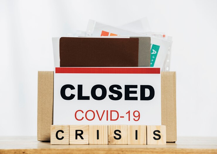무료 Photo 전체 상자가있는 covid19 기호