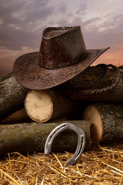 Cowboy background with hat