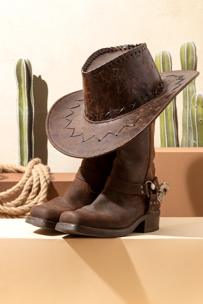 Cowboy inspiration with hat and boots