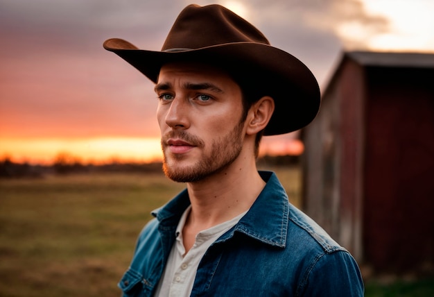 Foto gratuita cowboy in un ambiente fotorealistico