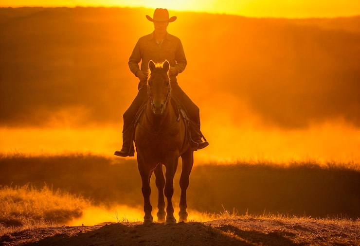 Free Photo cowboy in photorealistic environment